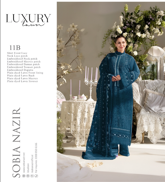Maria B 11B - Unstitched Luxury Lawn Collection 2025