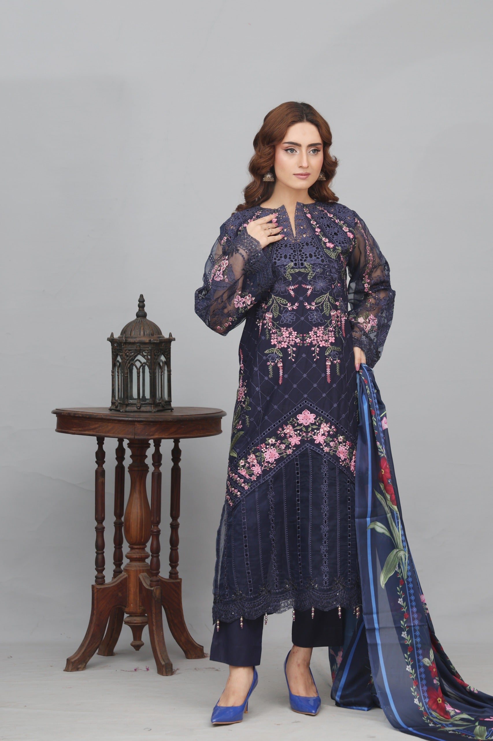3 Piece Unstitched Embroidered Lawn Suit | EID LAWN-25-10
