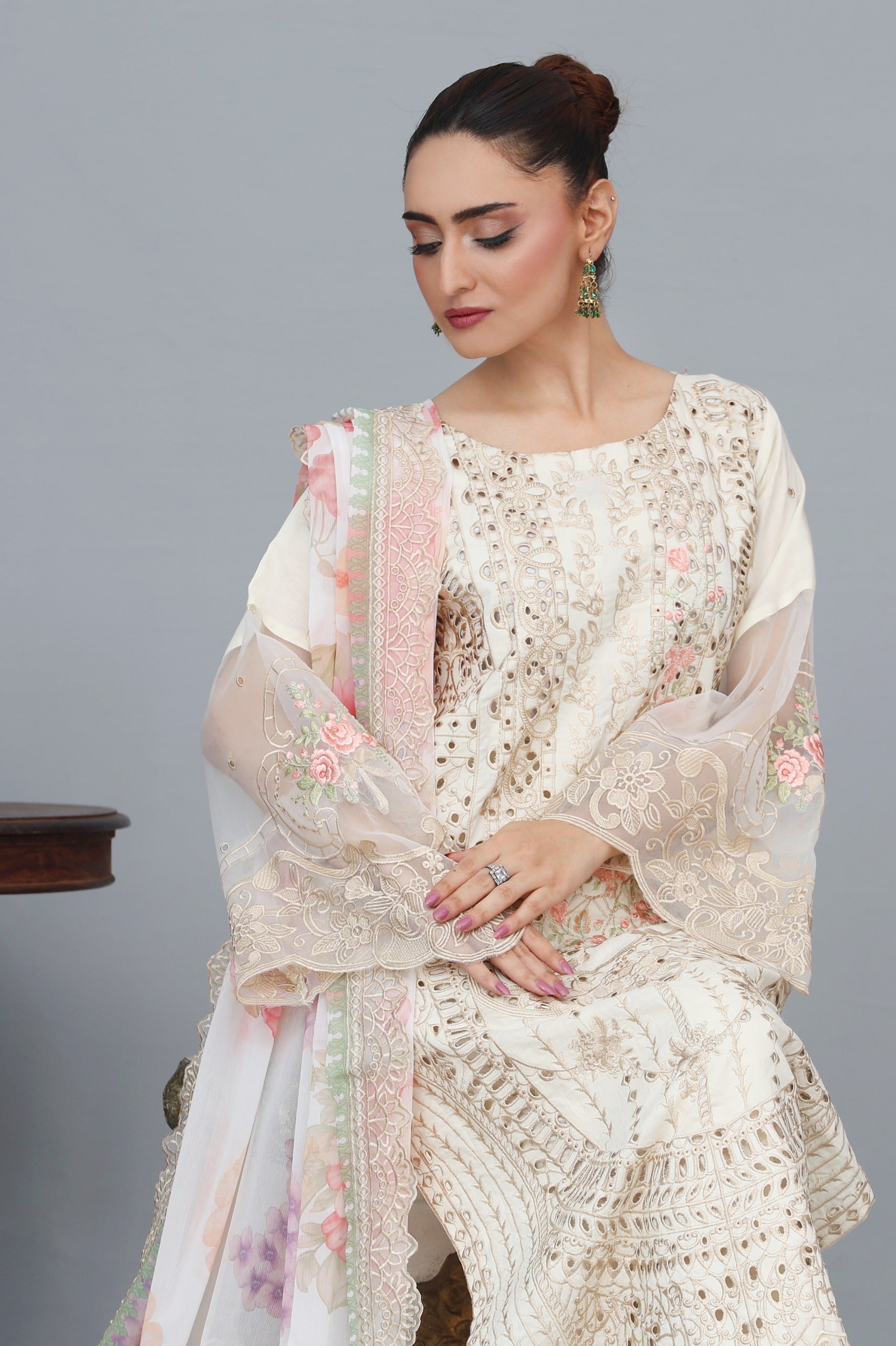 3 Piece Unstitched Embroidered Lawn Suit | EID LAWN-25-07