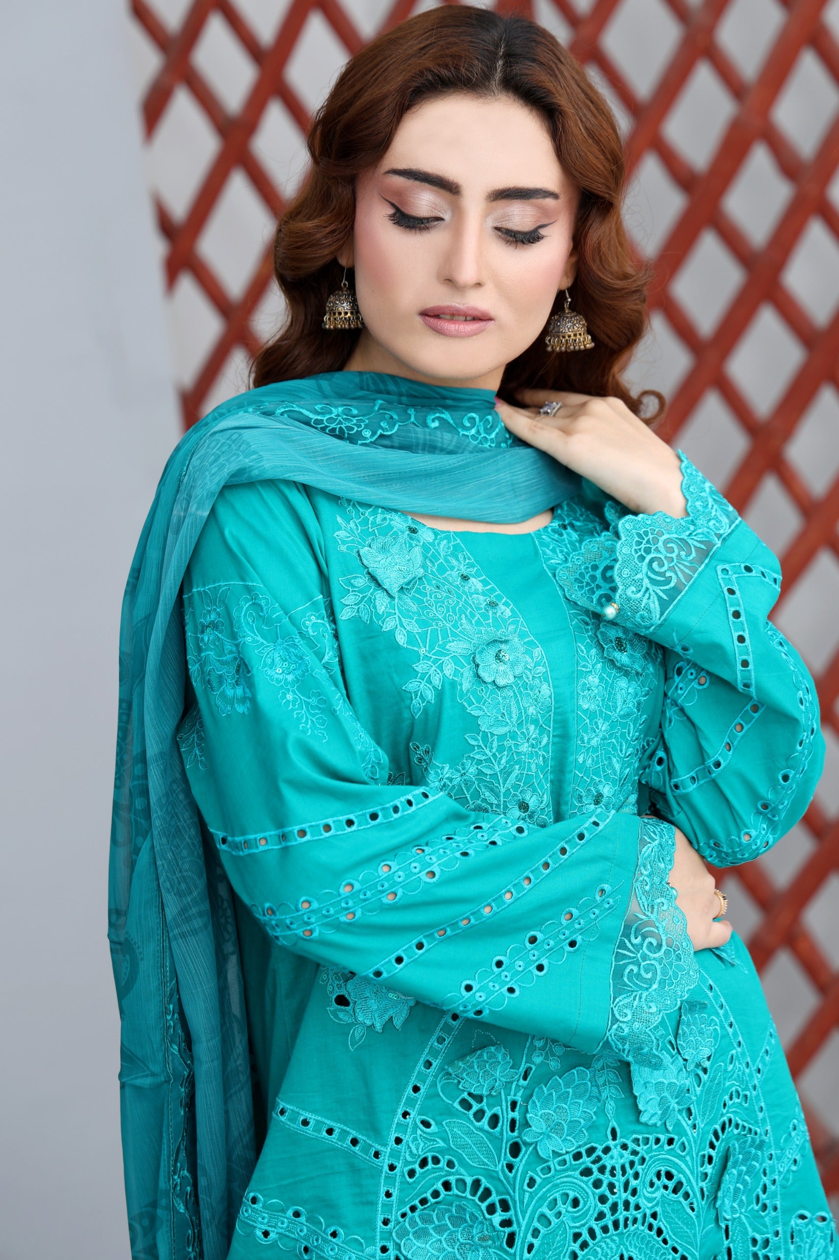 3 Piece Unstitched Embroidered Organza Lawn Suit | EID LAWN-25-05